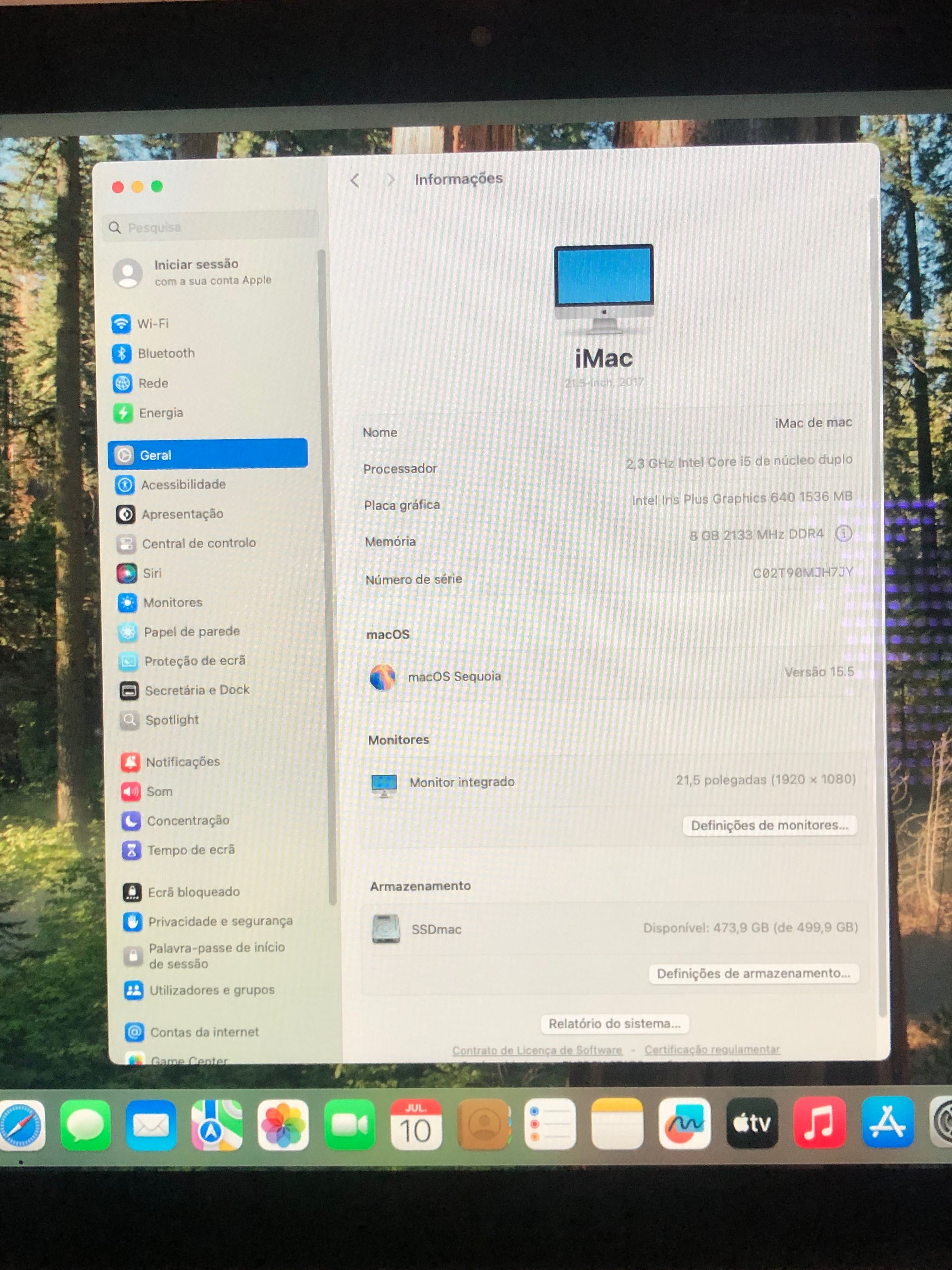 iMac 2017 21.5" SSD500 Crucial Sequoia