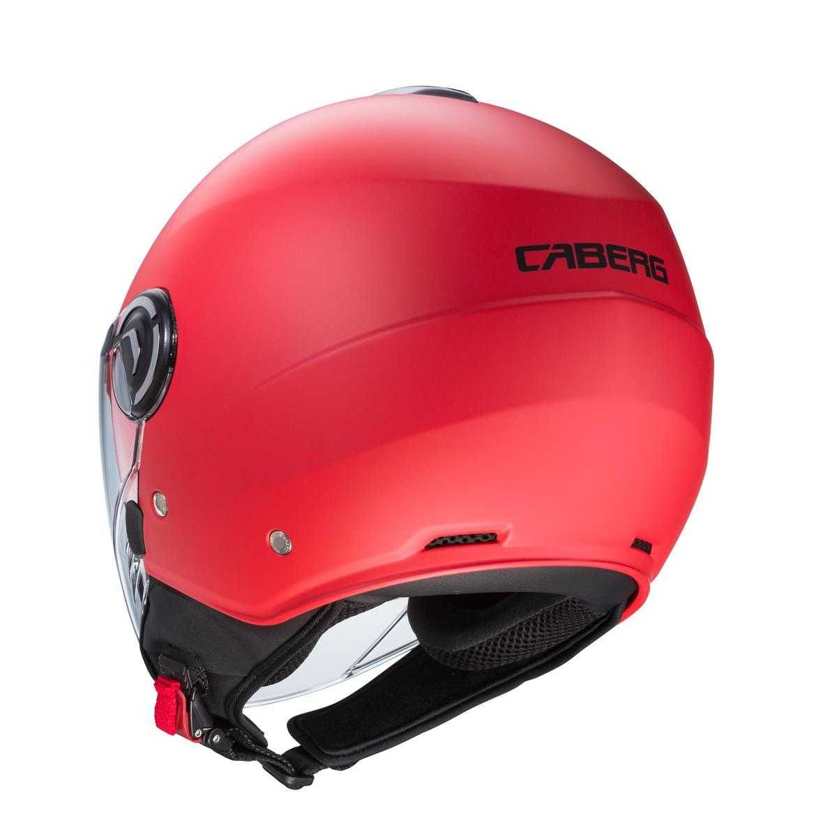 Kask otwarty jet CABERG z bledną RIVIERA V4X czerwony mat skuterowy