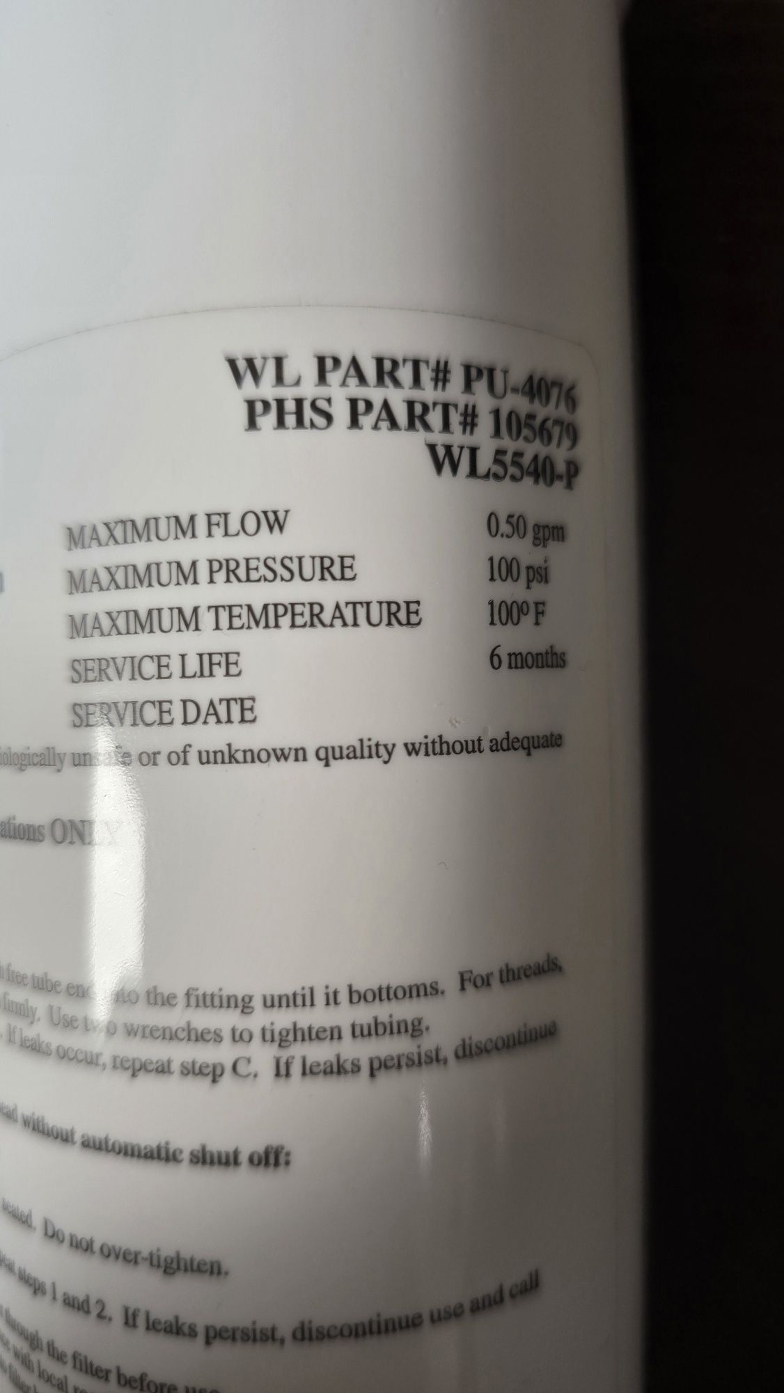 Filtr Waterlogic PU-4076  WL5540-P