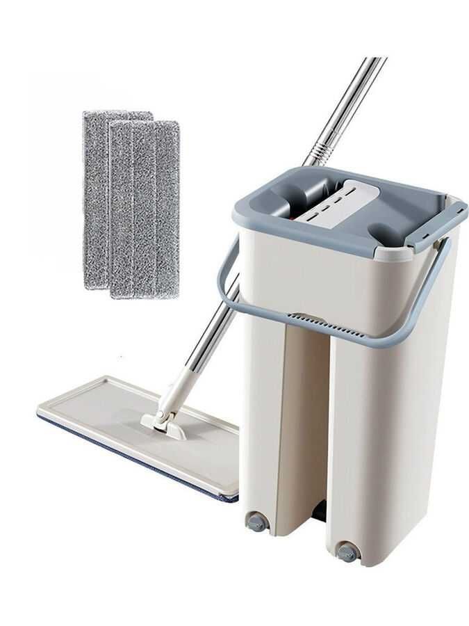 Набір Швабра с самоотжимом + ведром 6л лентяйка із віджимом easy mop