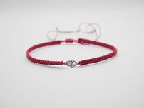 Burgudnowa bransoletka ręka Fatimy makrama handmade rękodzieło