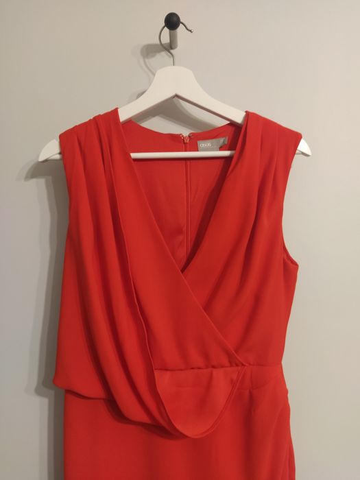 Sukienka MIDI  wizytowa czerwona ASOS 36 38