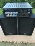 Kolumny estradowe Dibeisi Q1001 + wzmacniacz Auna AMP-Pro1-Sing