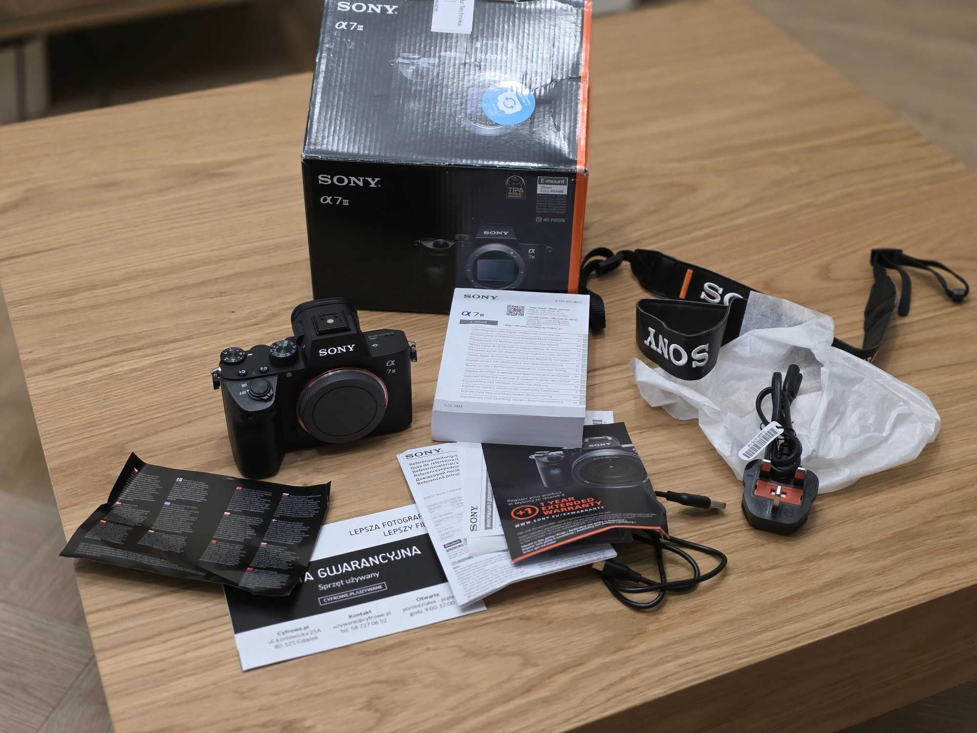 Aparat Sony A7 III Mark 3 A73 okazja zestaw gwarancja marzec 2026