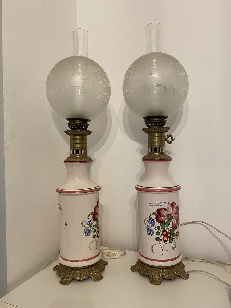 Dwie lampy Ala naftowe przerobione