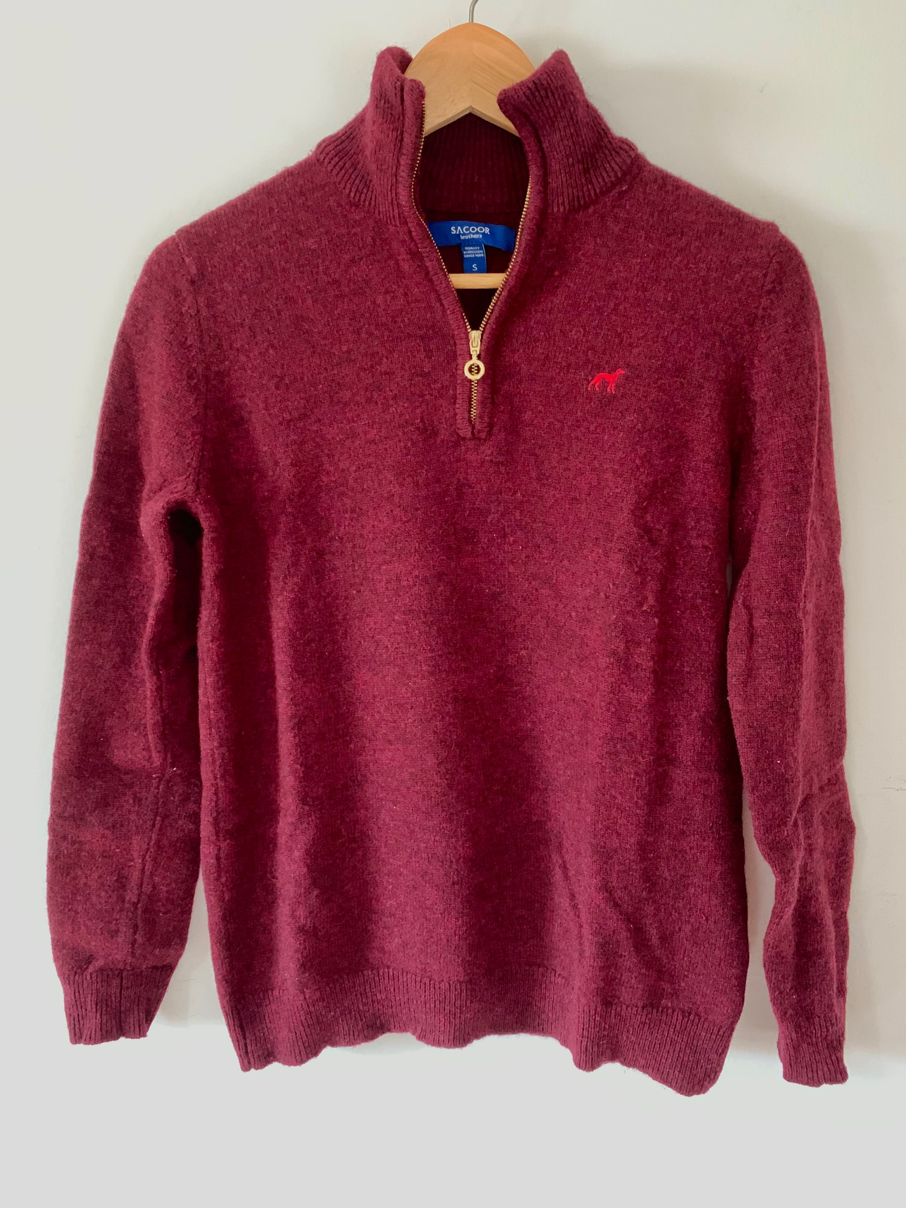 Polo 80% lã com fecho bordeaux Sacoor