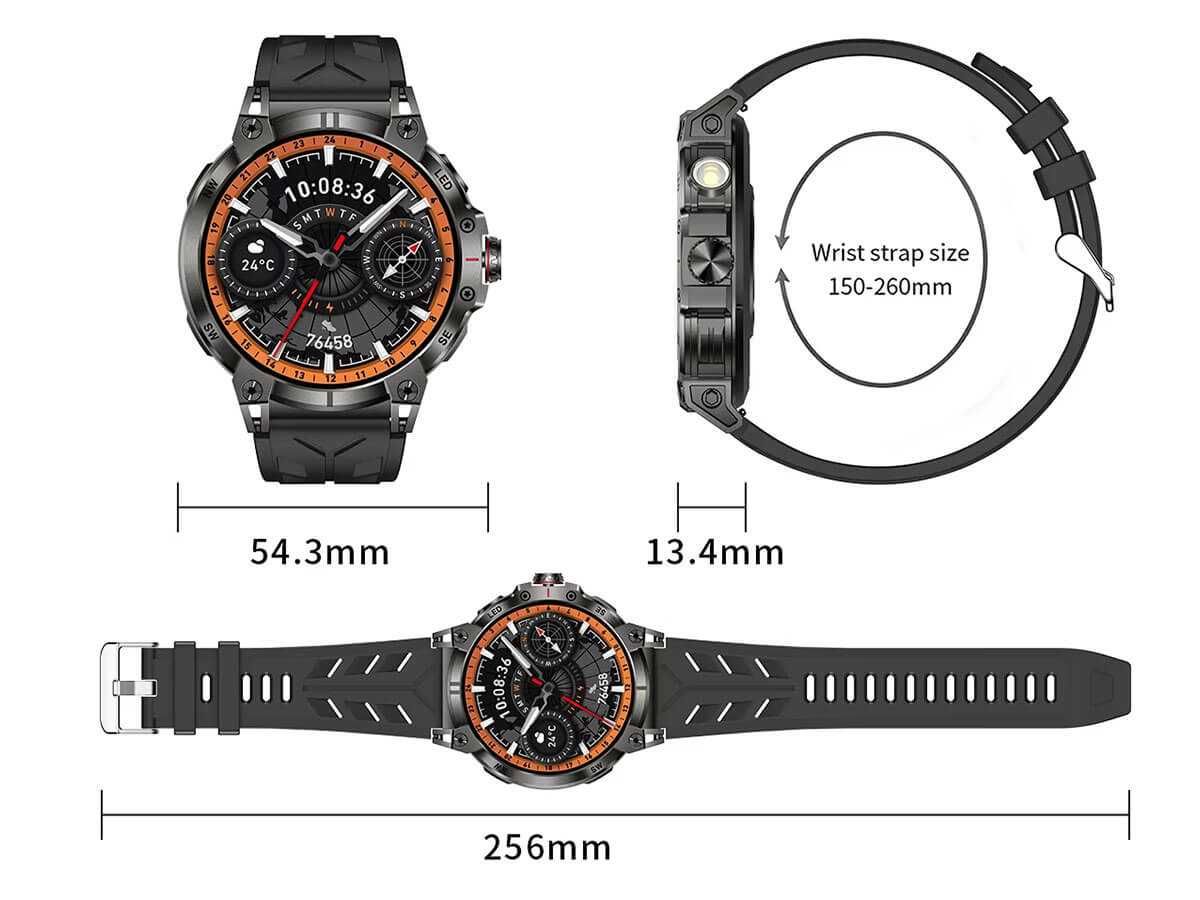Smartwatch Super AMOLED 1,85 cala / 4,7 cm