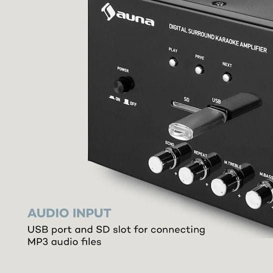 AMP-218 BT цифровий підсилювач об'ємного звучання Auna Німеччина