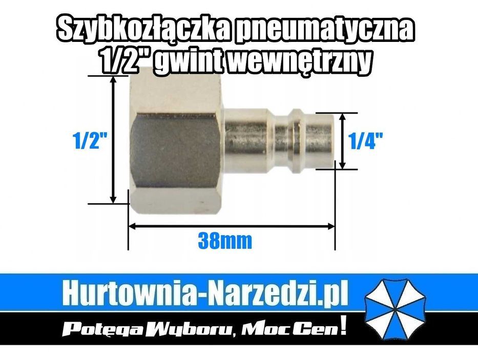 Szybkozłączka pneumatyczna 1/2" typ męski gwint wewnętrzny