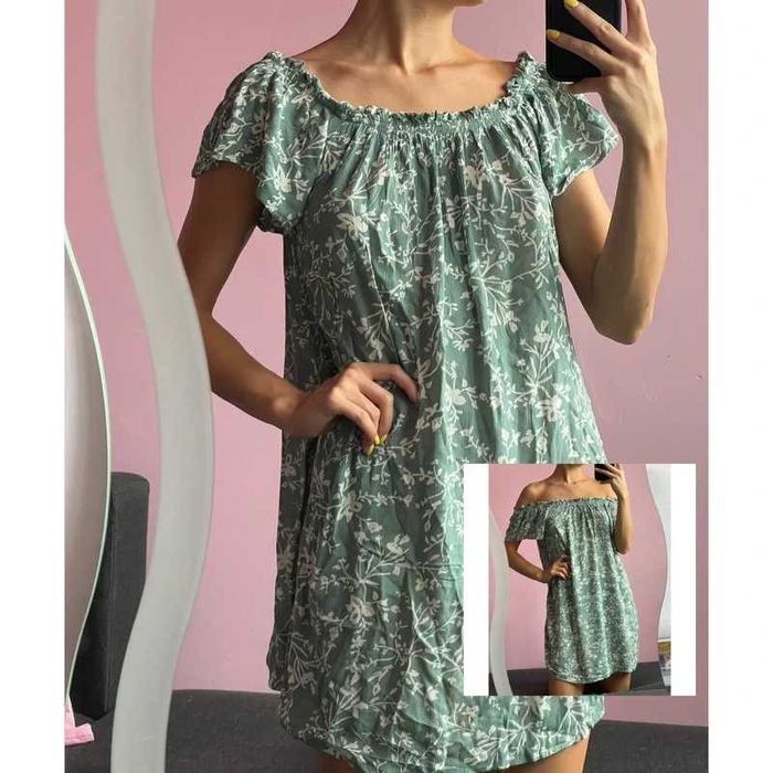 Primark xxs 32 34 xs miętowa zielona na lato wiskoza 100% luźna