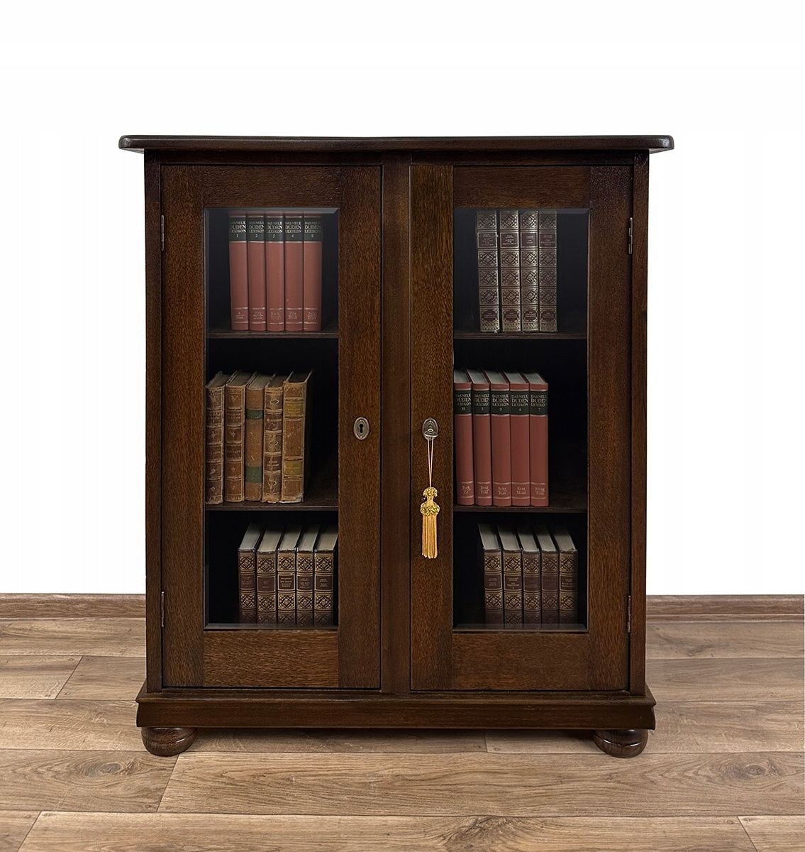 BIBLIOTEKA podręczna WITRYNA serwantka antyk SZAFKA dwudrzwiowa