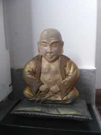 Vintage figura Buddy, figurka z żywicy, Budda siedzący na poduszce