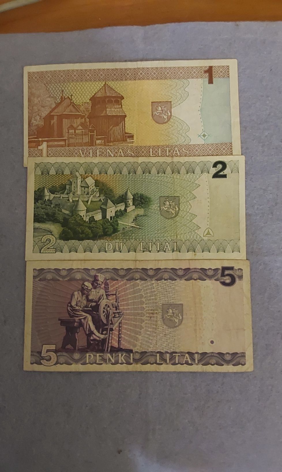 Литва 1, 2, 5, 10, 20, 50 лит набор банкнот 1993 - 2007