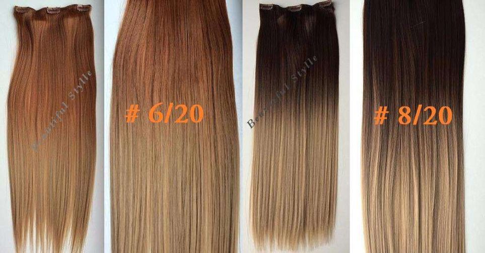 Treski OMBRE *** CLIP-IN Naturalne 60 cm PrOsTe ! doczepiane włosy