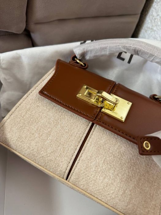 Жіноча сумка JW PEI Elise Top Handle Bag у коричнево-бежевому  кольорі