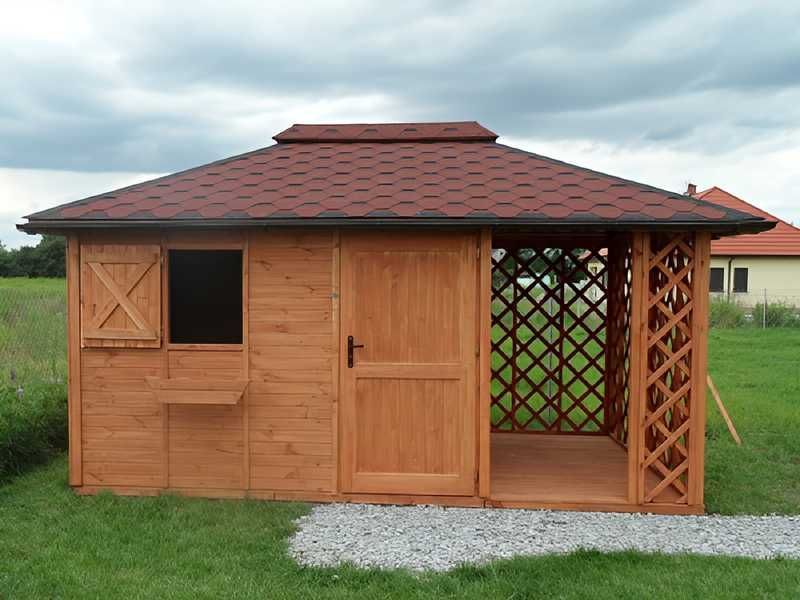 Drewutnia Mroczek dach 4-spadowy 3x4,5 PRODUCENT