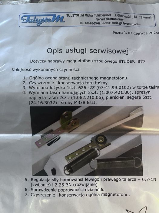 Magnetofon szpulowy revox STUDER B77