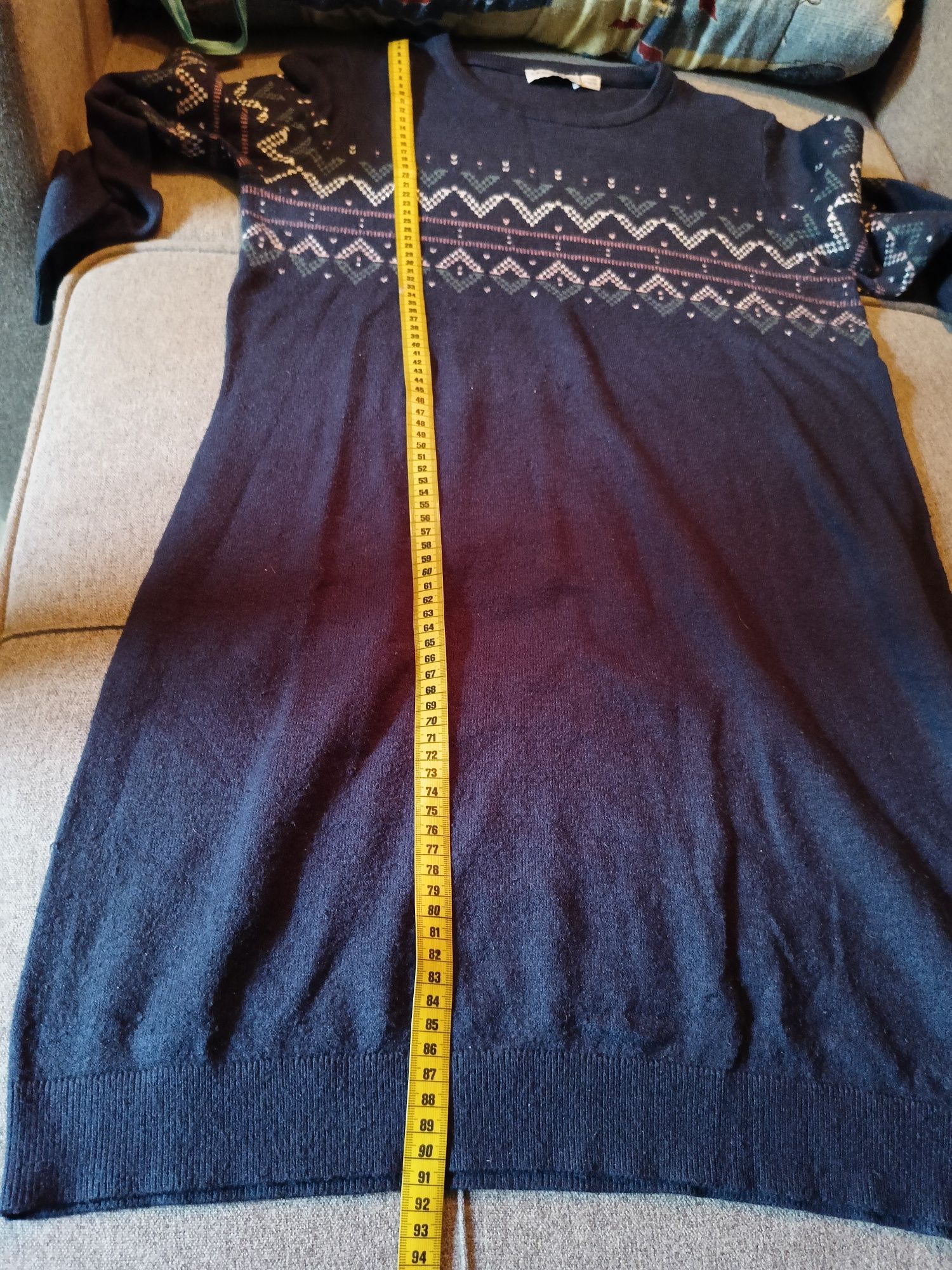 Granatowa sukienka swetrowa Blue Motion, L