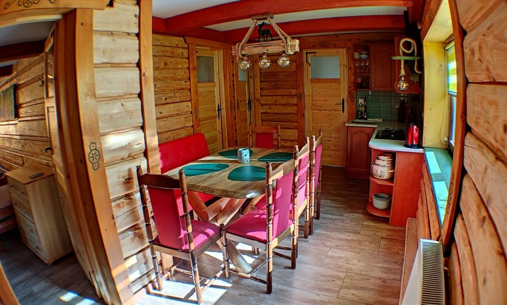 Chatka rzeczka Balia Sauna jacuzzi FERIE Brenna 10-12os Domek noclegi