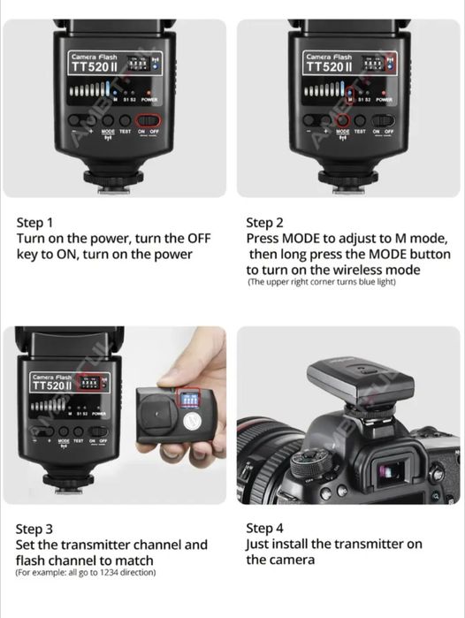 Godox TT520 II‼️і синхронізатор‼️ для Canon Sony Nikon