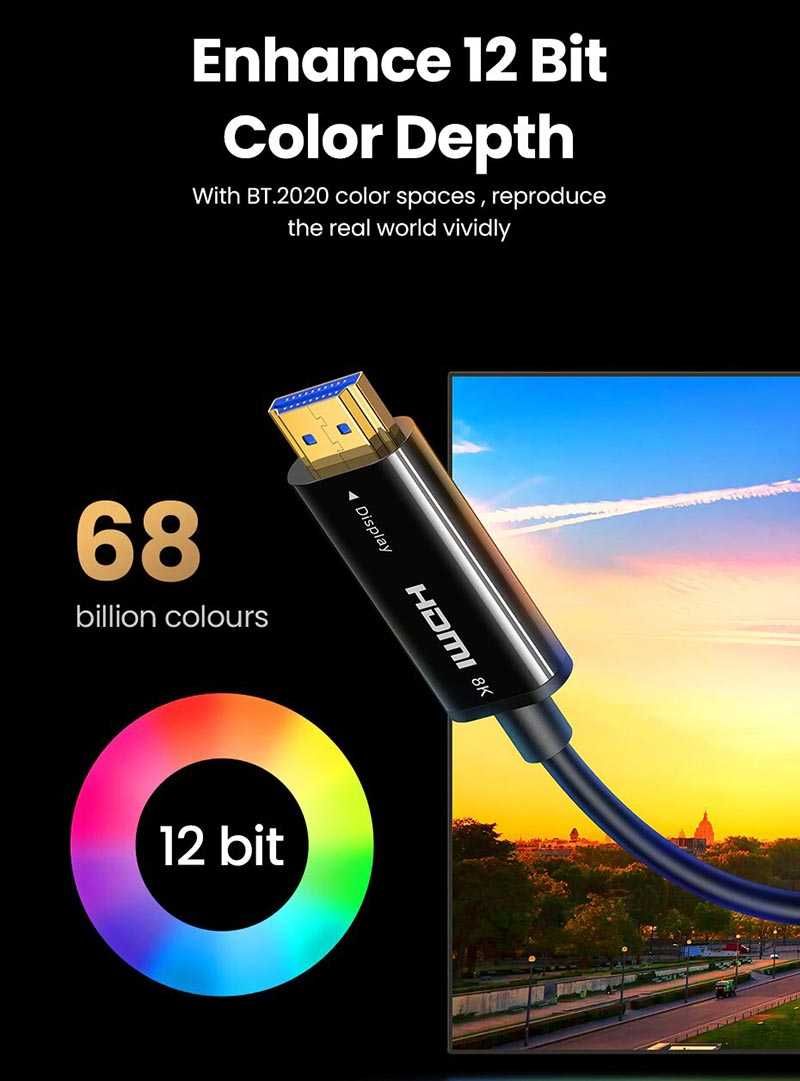 HDMI 2.1 Оптический Кабель 8k 60hz 4k 120hz Ugreen 10/15/20/25/30/40 м