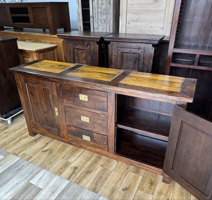 Komoda z drewna, kolonialna, vintage, rustykalna, wyjatkowy blat