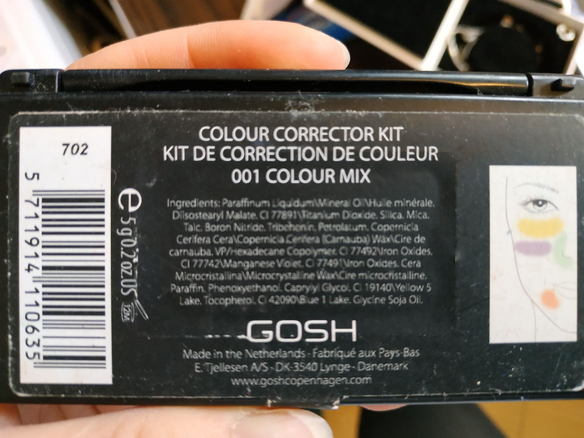 GOSH COLOUR CORRECTOR kit korektor, 001