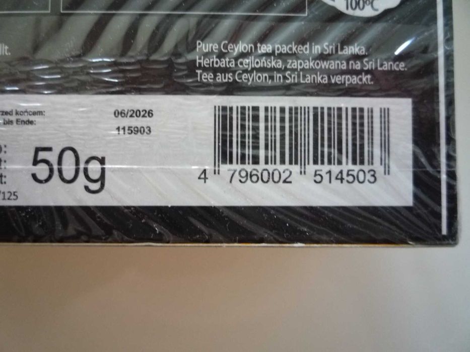 Janat Ceylon Extra cejlońska herbata czarna w saszetkach 25 szt 50g