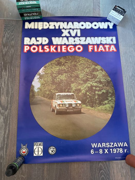 Plakat PRL FSO Rajd Warszawski Polskiego Fiata 125p