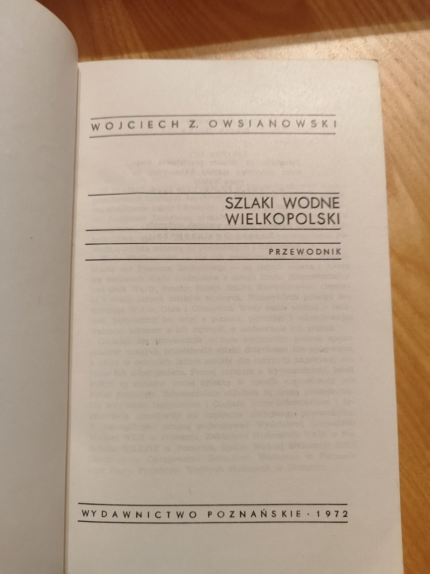 Szlaki wodne wielkopolski Osianowski przewodnik książka kajaki 1972