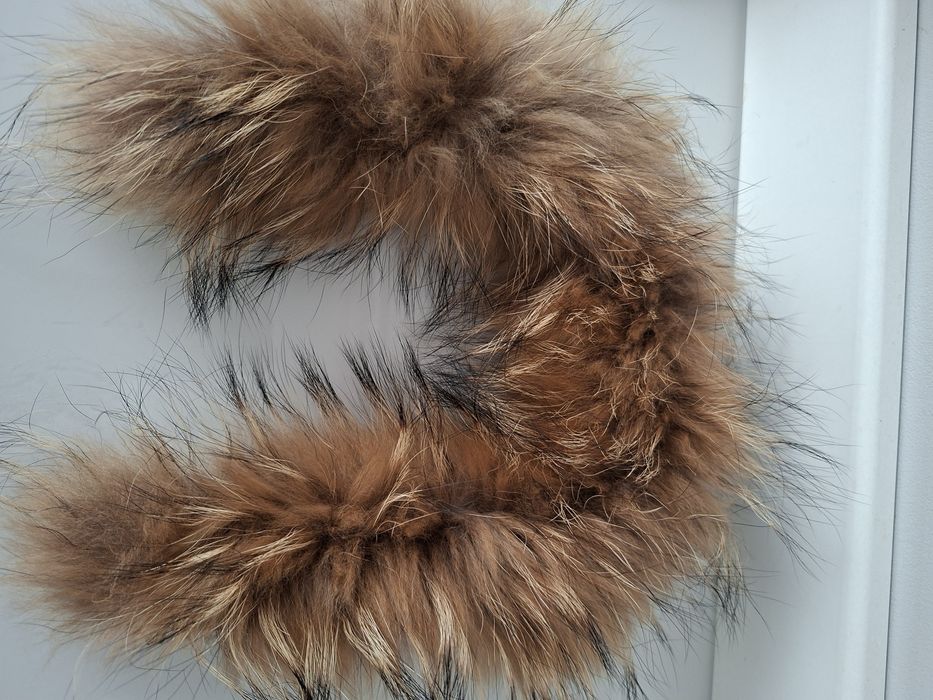 JENOT NATURALNY 50 / 58cm obszycie kaptura przypinka dopinka kołnierz