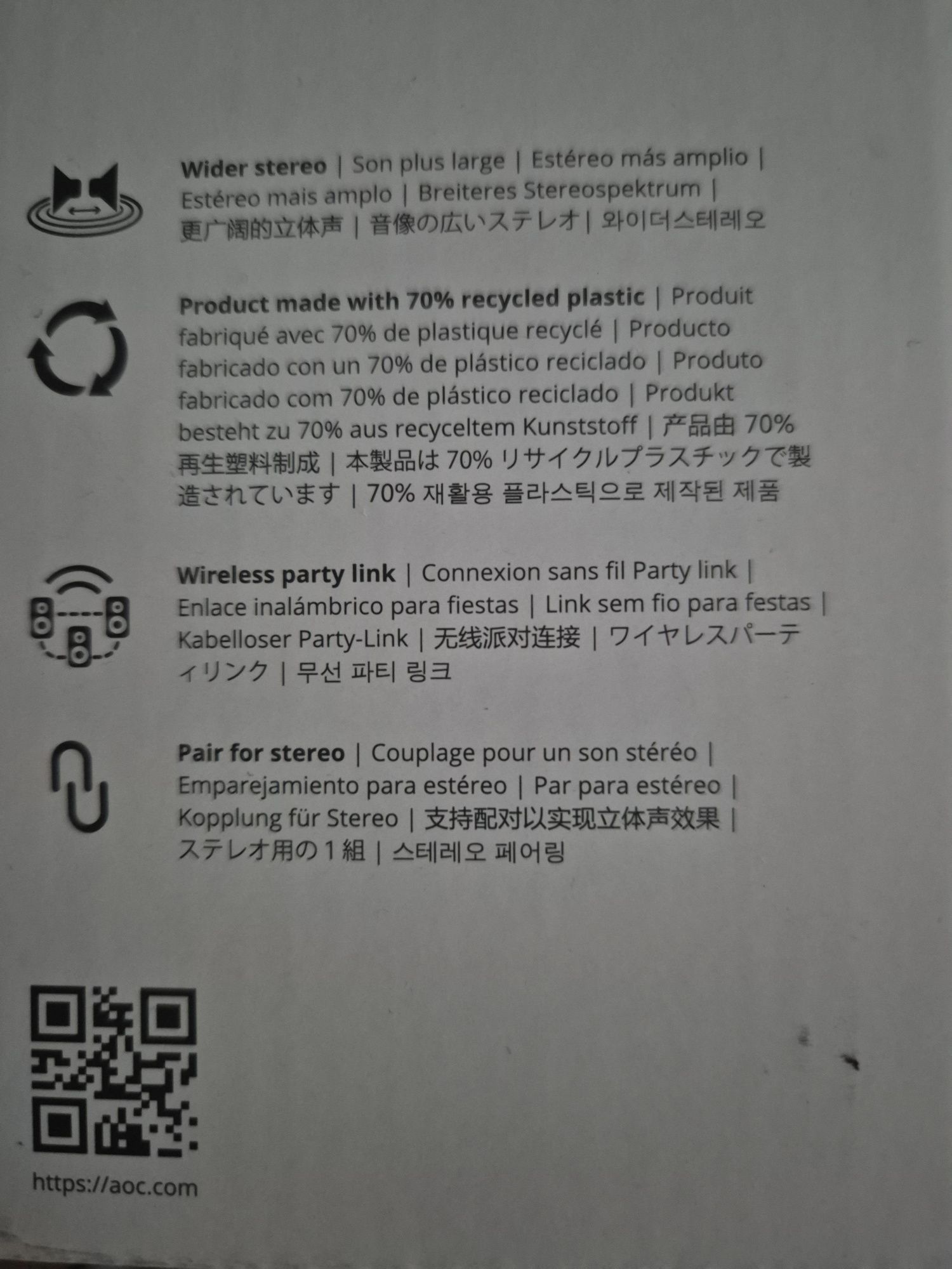 AOC speaker 01 biały głośnik bluetooth