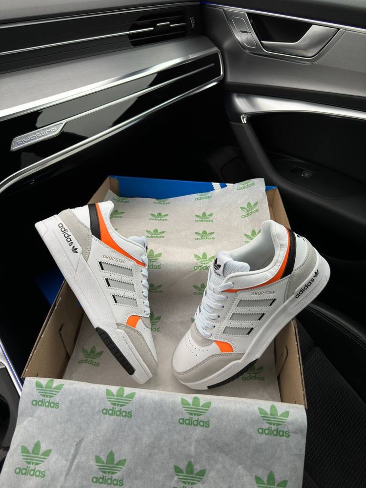 Мужские кроссовки адидас Adidas Originals Drop Step White Gray Orange