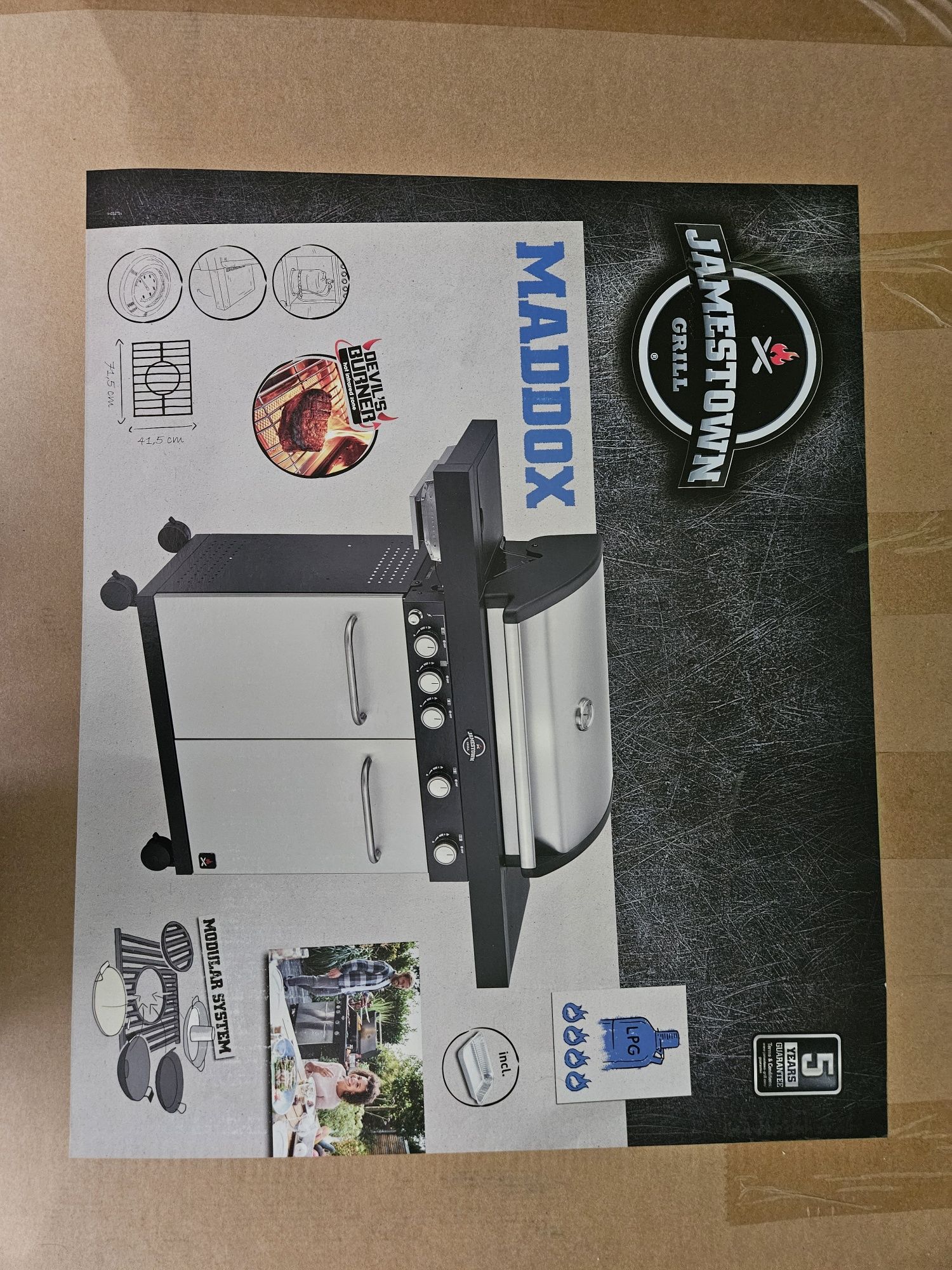 Grill Gazowy Jamestown Maddox 4+1 palnikowy 17,5KW