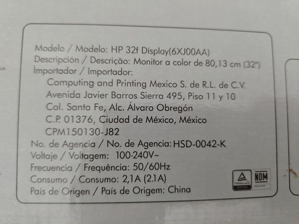 Monitor HP 32f - 32"
