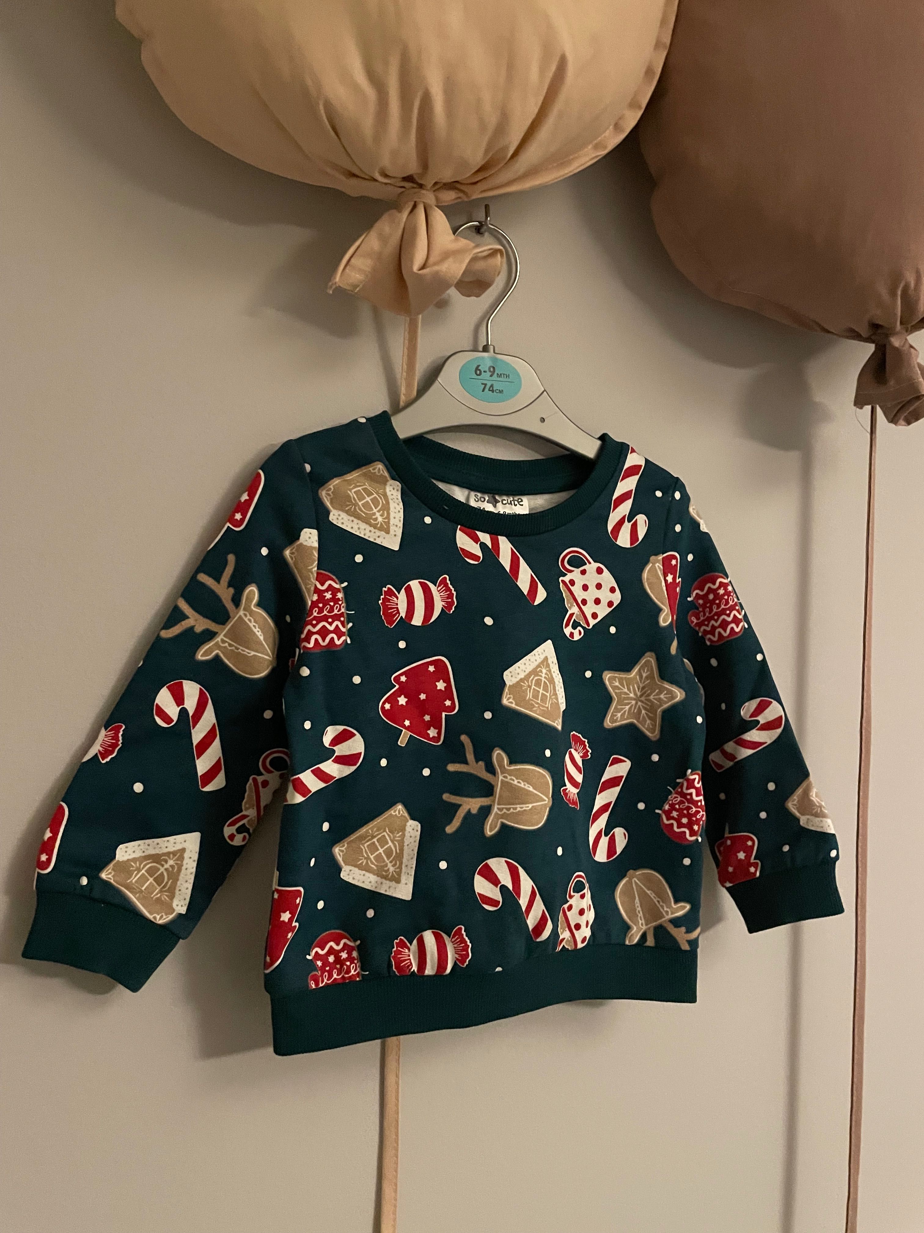 Bluza niemowlęca w świąteczny motyw - 6-9 miesięcy