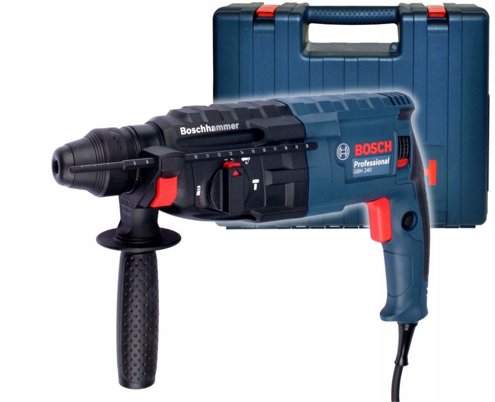 BOSCH MŁOTOWIERTARKA SDS-Plus GBH 240 wiertarka z walizką MOCNA 790 W