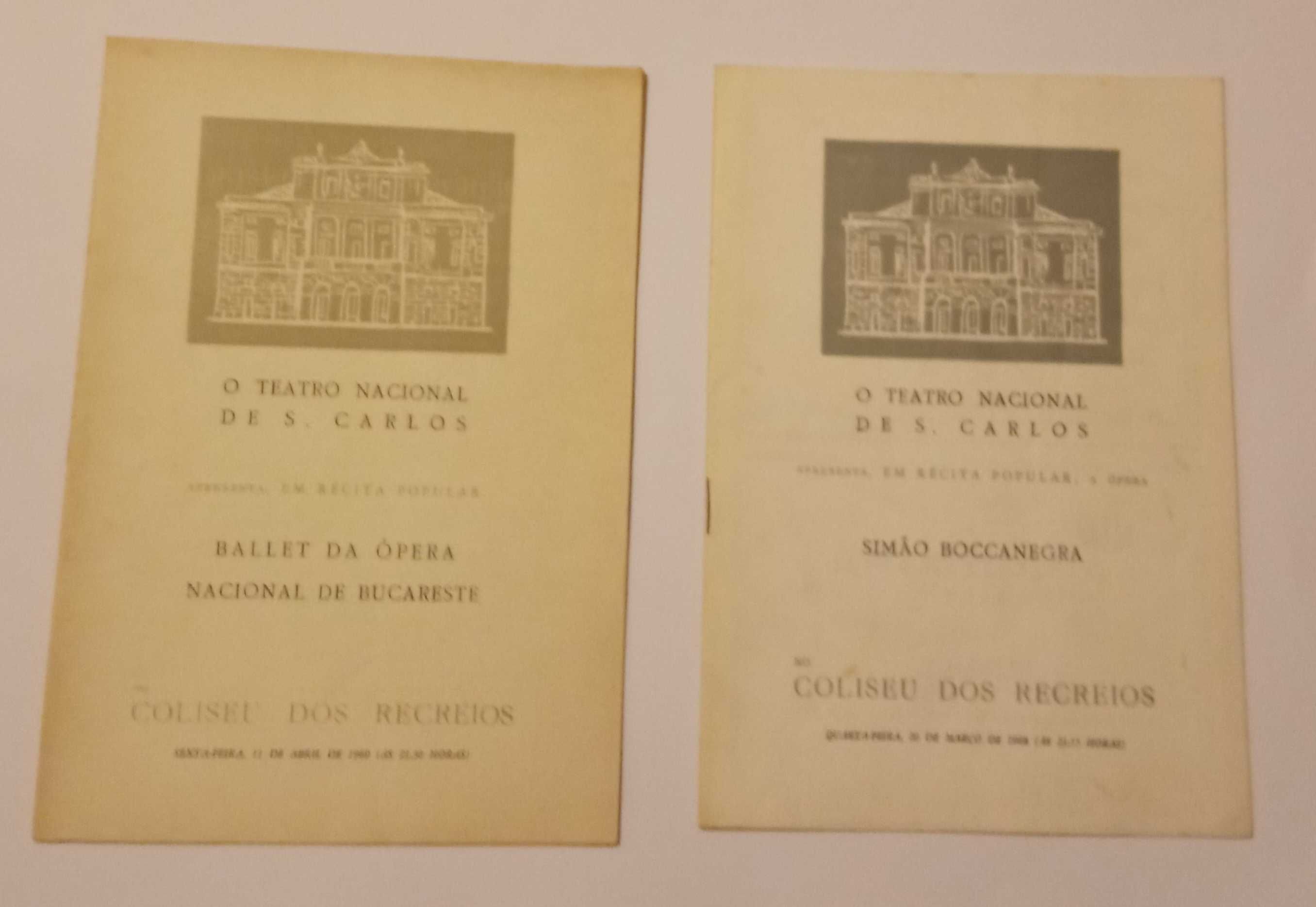 Programas do Teatro Nacional de S. Carlos