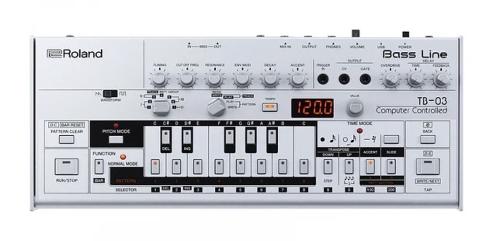 Roland Bass Line TB-03 + Decksaver