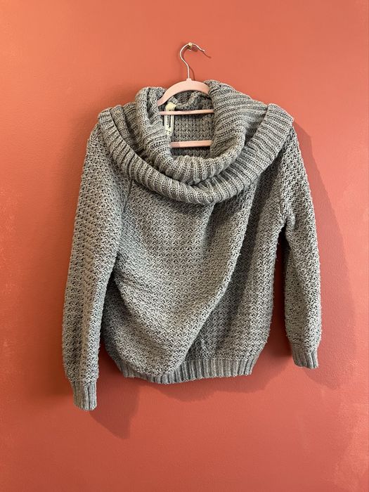 sweter golf kołnierz szary myszka pleciona Pull&Bear M