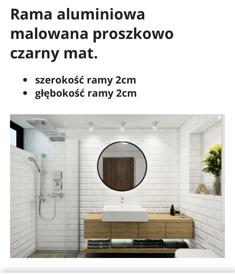 Lustro okrągłe 80x80 Loft