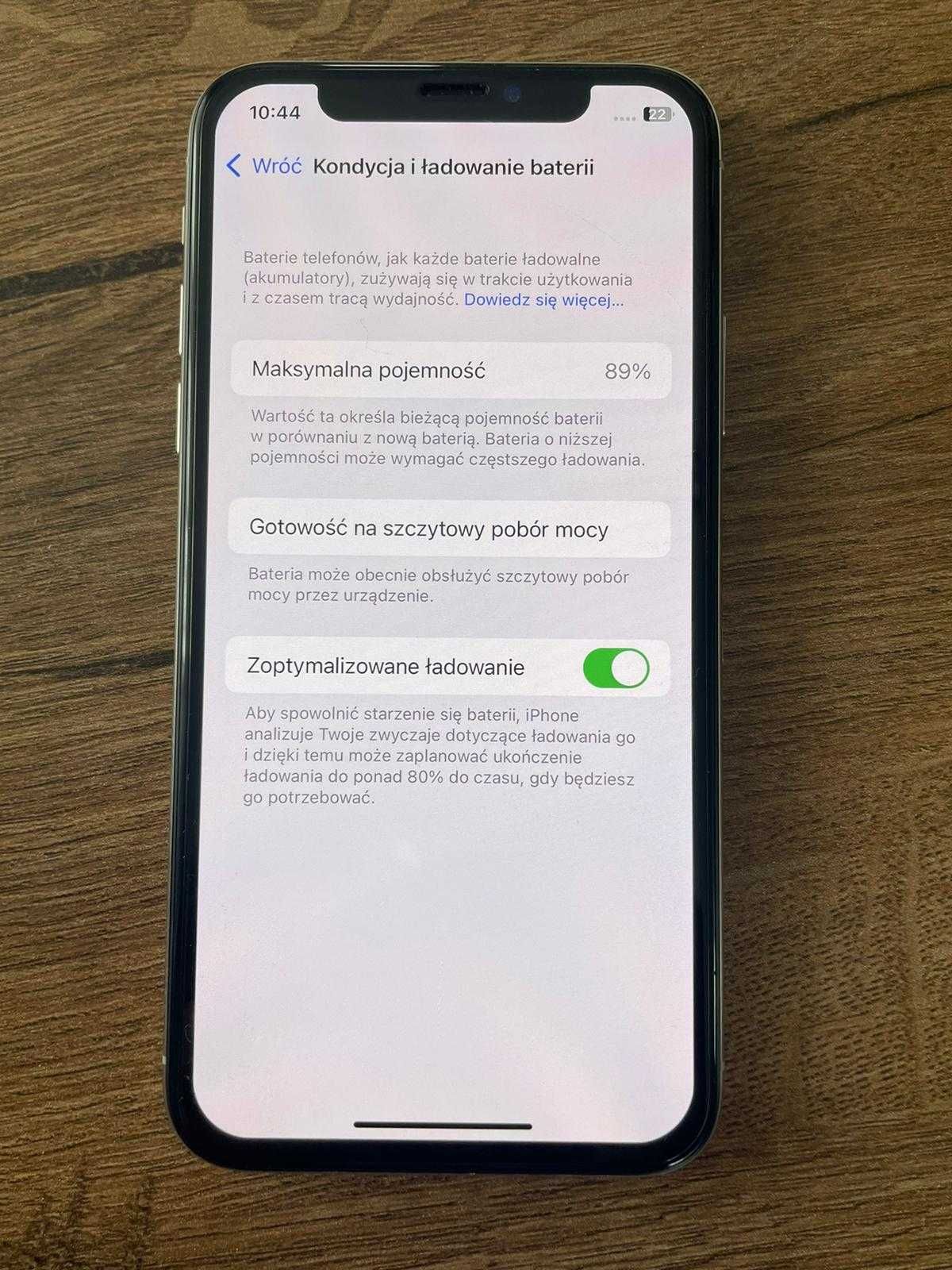 iPhone X 64GB / Biały / oryginalne opakowanie / 89% baterii