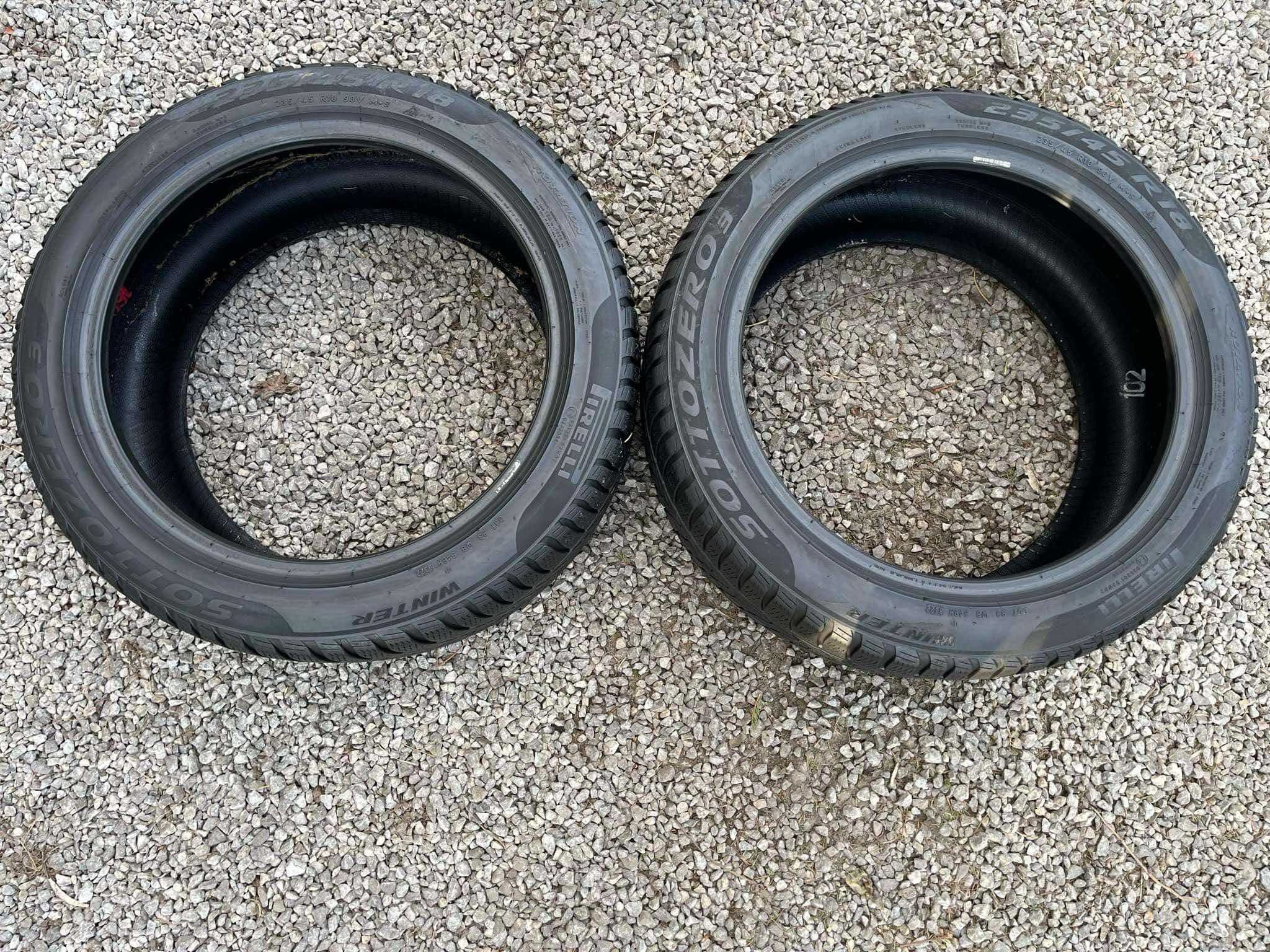 Opony 235/45R18 PIrelli Sottozero Winter Zima 2sztuki 5,83mm bieżnika