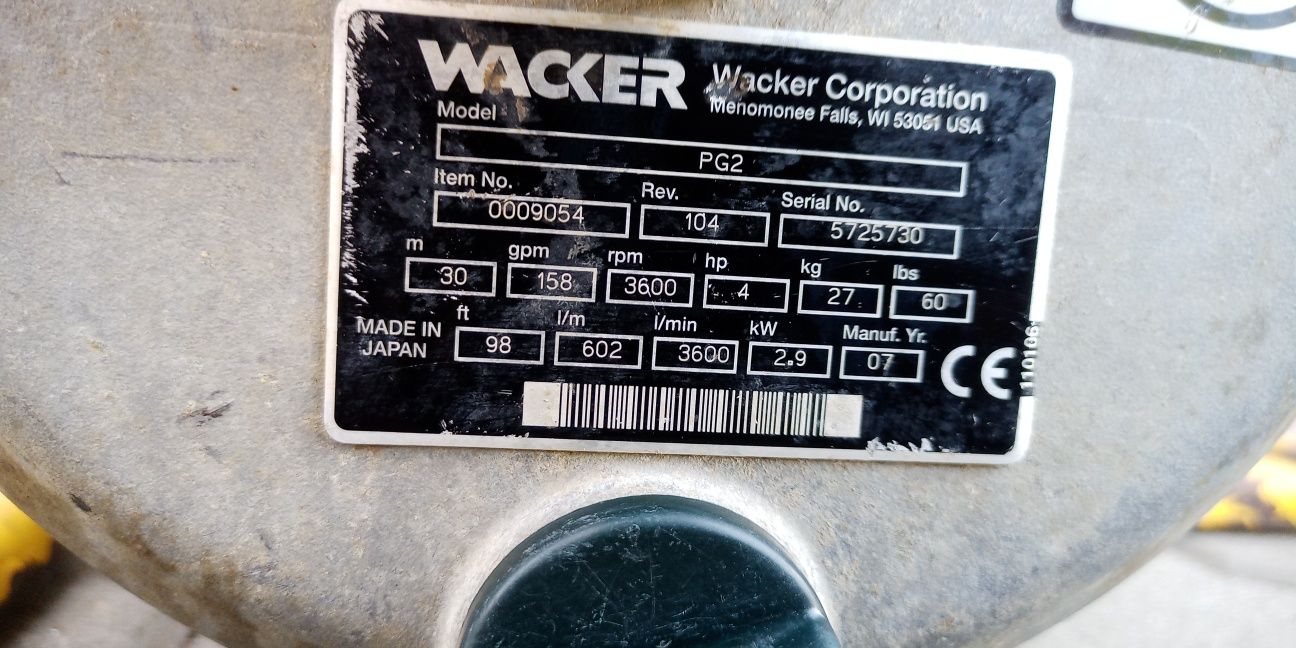 Pompa motopompa do wody Wacker PG 2 600l/min