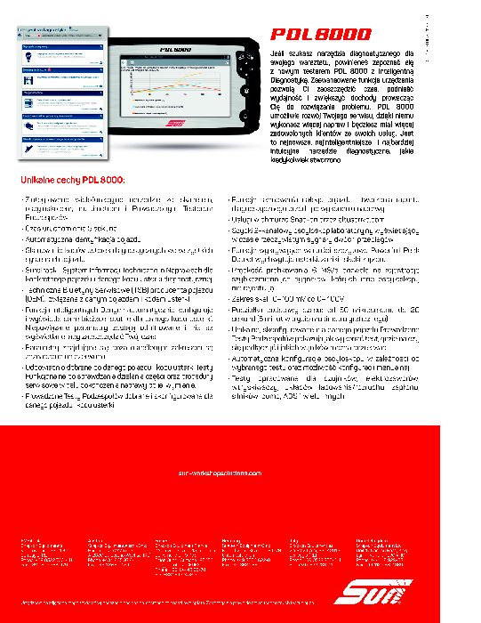 Tester diagnostyczny SUN PDL PDL 8000™ Inteligentna Diagnostyka