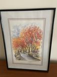 Quadro que ilustra uma paisagem em tons claros e sobrios
