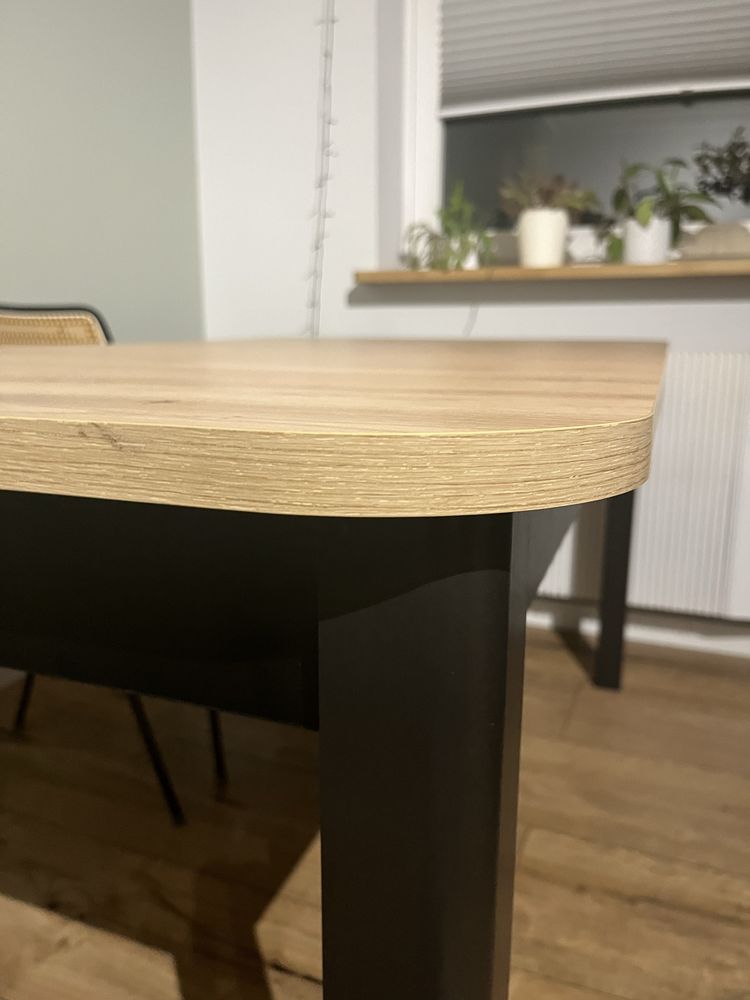 Stół dąb artisan czarny rozkładany 160x90 228x90