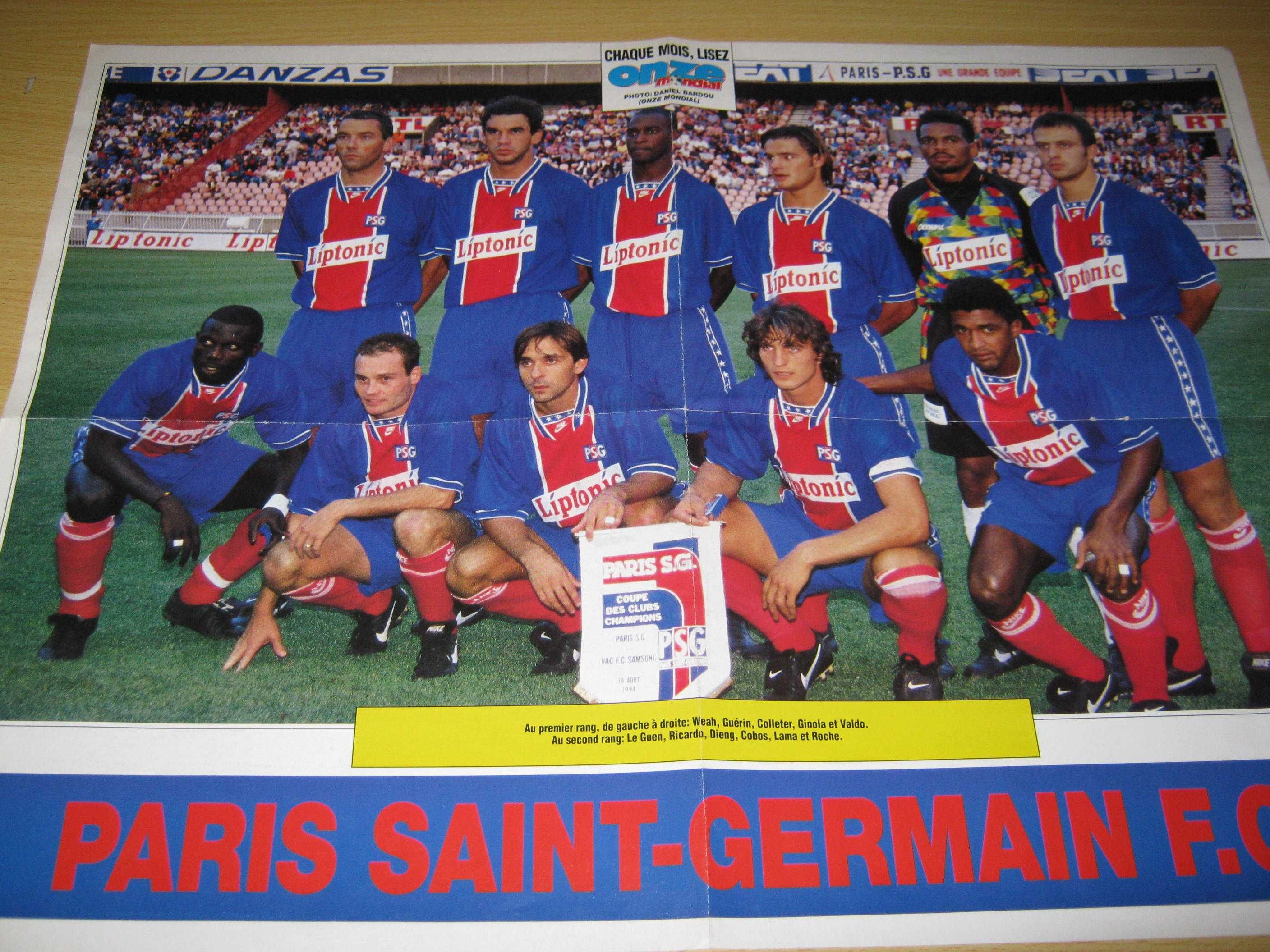 3 Posters Futebol PSG/Auxerre/Nantes/Marselha/Mónaco