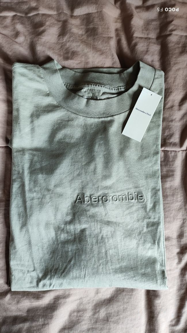 Abercrombie & Fitch oliwkowy t-shirt rozm XL jak XXL
