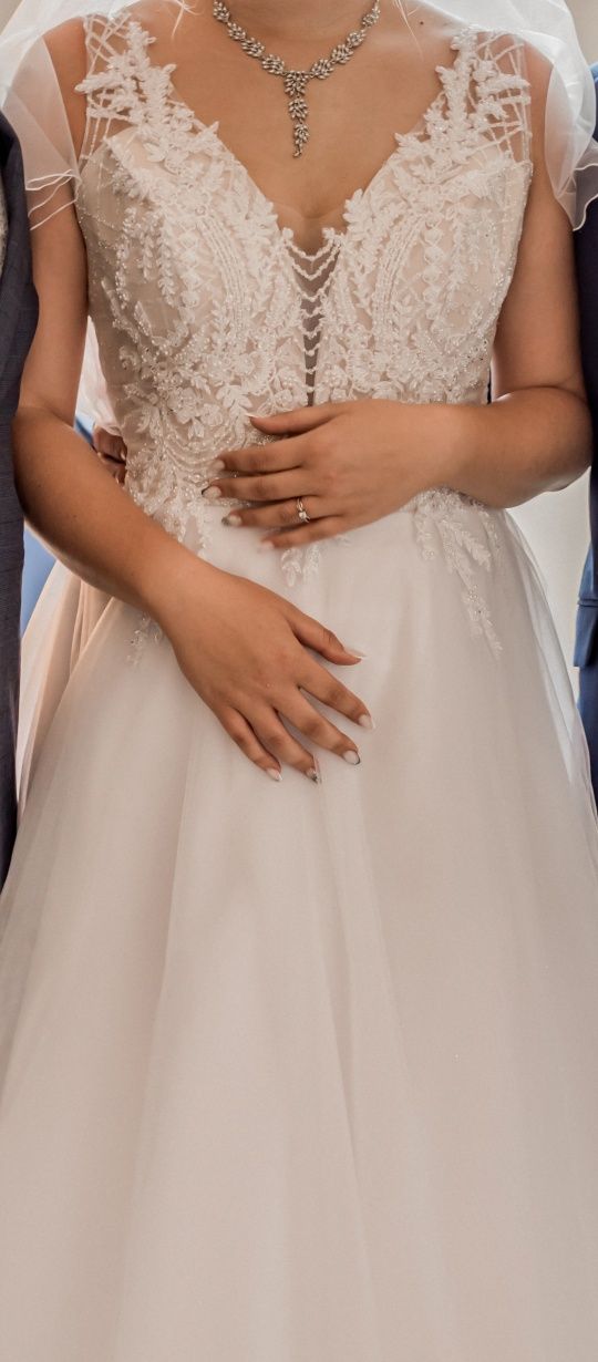 PILNE ! Suknia ślubna- Angel - typu księżniczka + welon, bolerko i dod